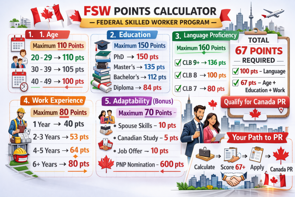 FSW Points Calculator — Federal Skilled Worker Program
